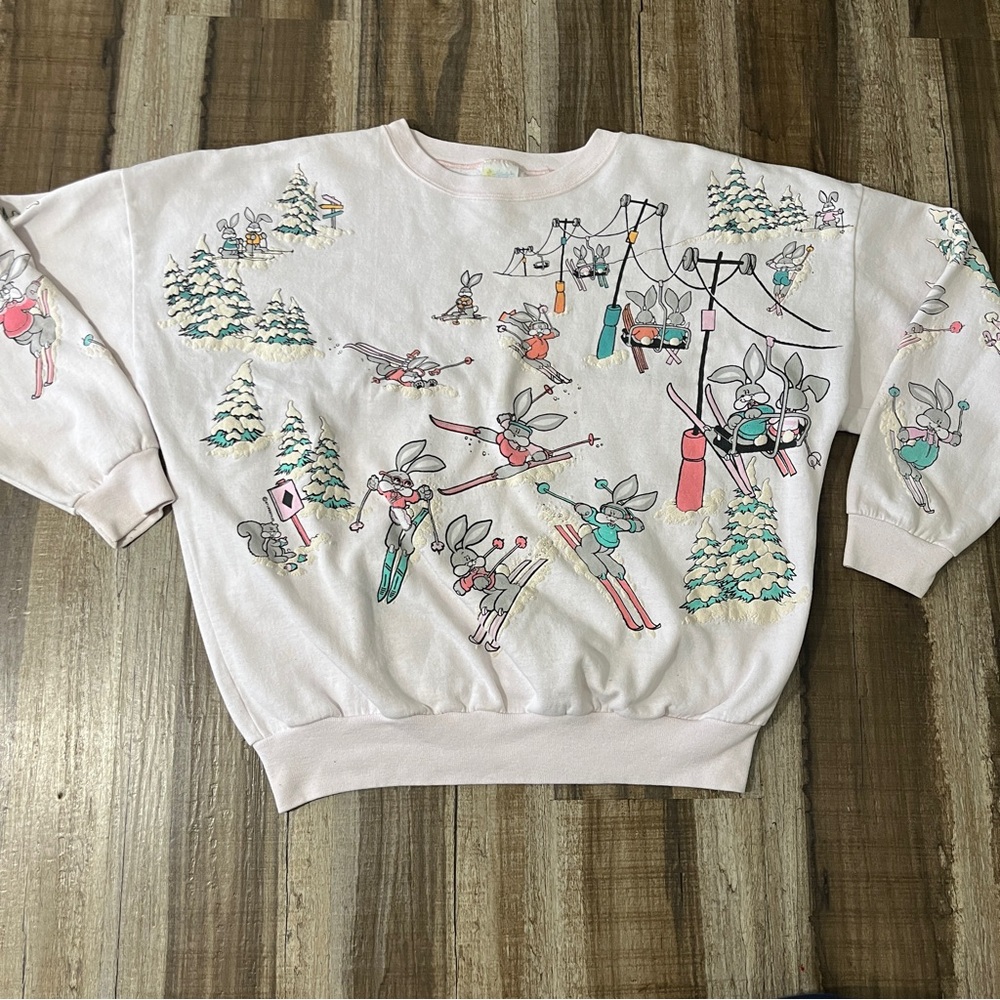Cute Bunny Print Sweatshirt